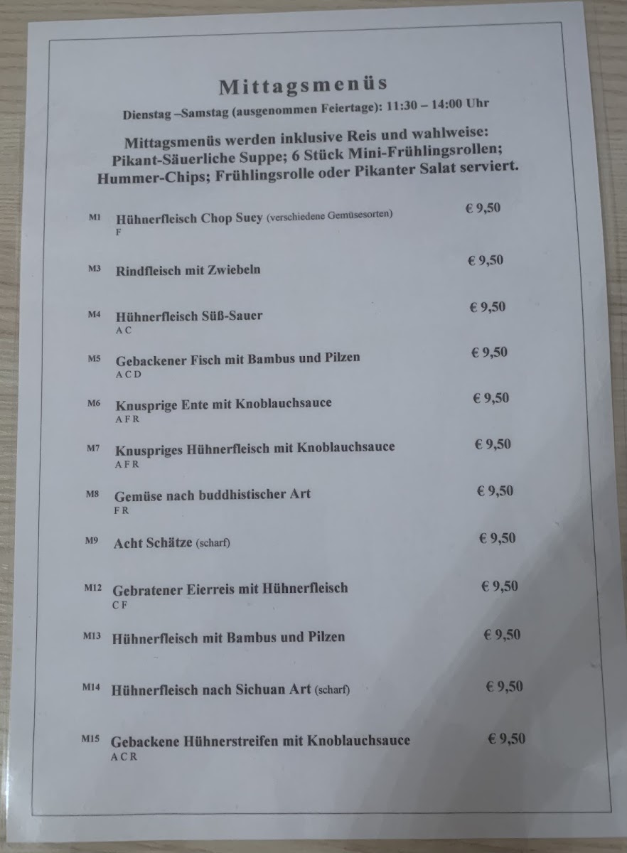 Menu China-Restaurant Zheng-1